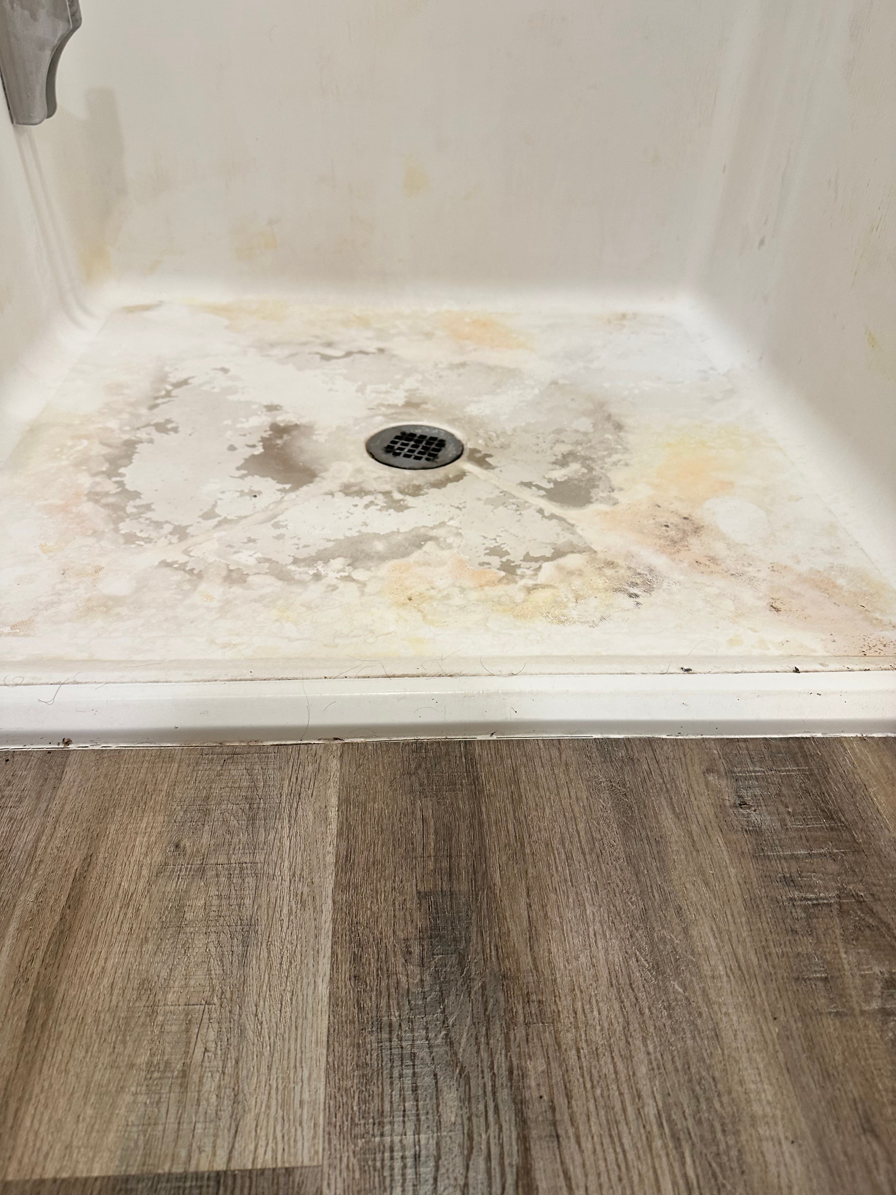 Clean shower floor - Before